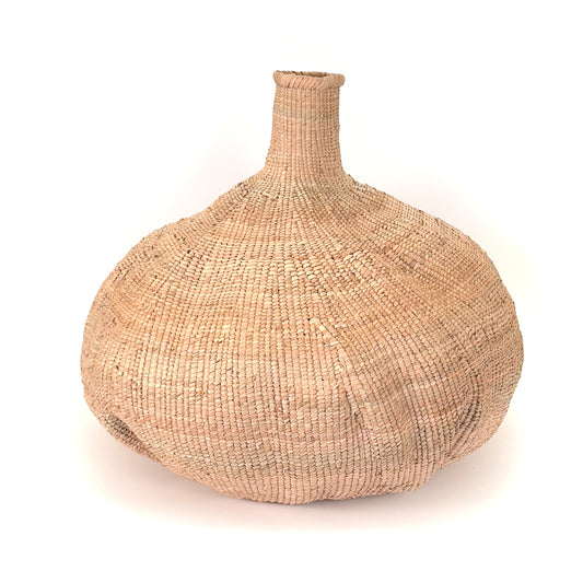 Garlic Tonga Sculptural Basket – Handwoven Artisan Decor