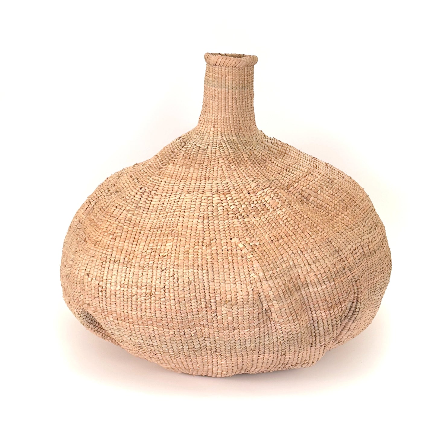 Garlic Tonga Sculptural Basket – Handwoven Artisan Decor