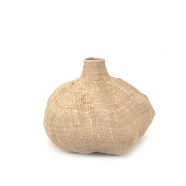 Garlic Tonga Sculptural Basket – Handwoven Artisan Decor